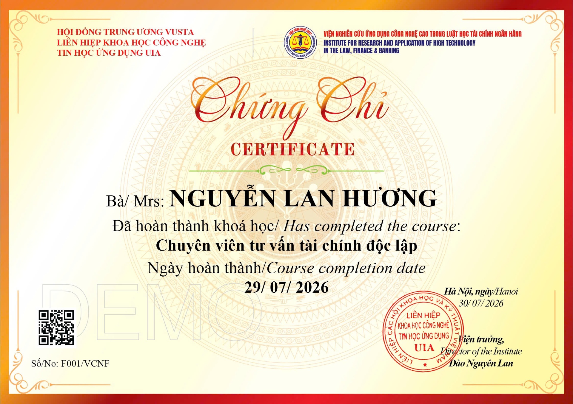 Chứng chỉ CFB 5.0 – Viện Công Nghệ FIRST